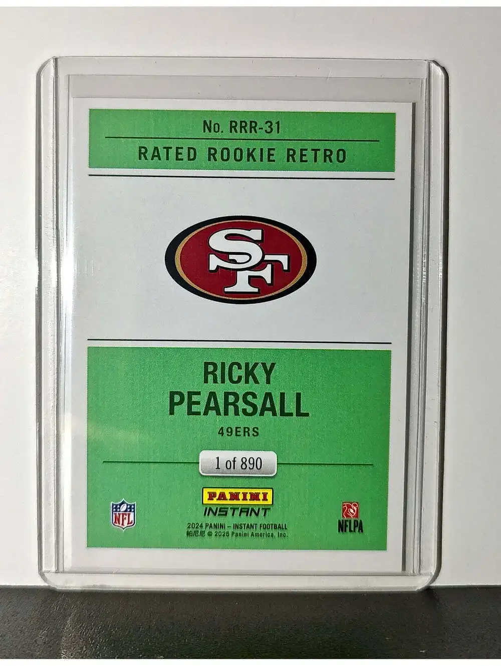 Ricky Pearsall Rookie 2024 Panini Rated Rookie Retro NFL #31 SF 49ers 1 of 890